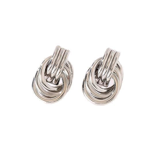 Wholesale New knot earrings made of stainless steel and gold with multiple layers of twisted knot lines, versatile and niche earrings