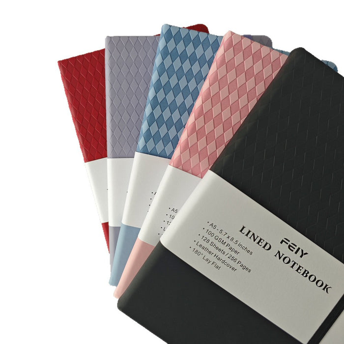 Wholesale A5 Thick Faux Leather Notebook with Rhombus Pattern