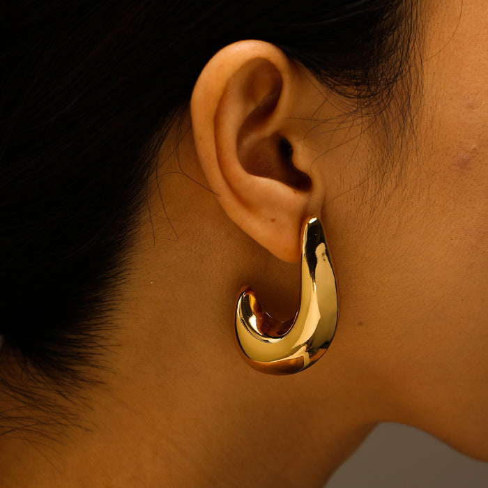 Wholesale Personalized, fashionable, irregular stainless steel earrings with a high-end feel, titanium steel earrings with color retention