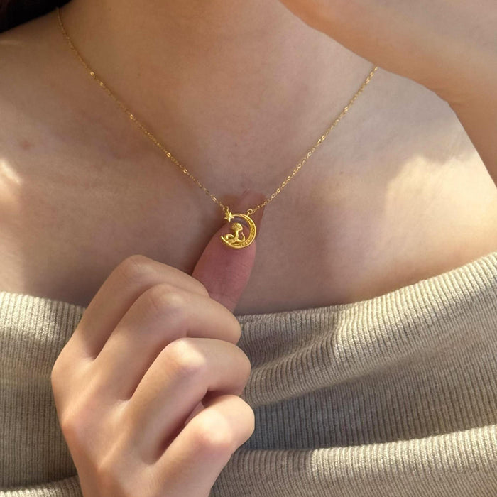 Wholesale   four-leaf clover zircon necklace niche  titanium steel non-fading clavicle chain