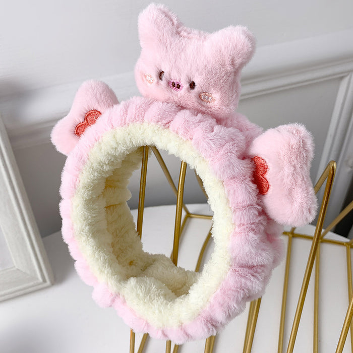 Wholesale Cute cartoon animal-shaped face wash headband