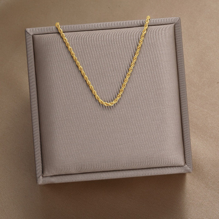 Wholesale Fade-Resistant Sweater Chain — Niche,  Light Luxury  and Sophisticated Titanium Steel Necklace