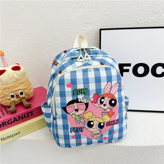 Wholesale Cartoon Cute Children' s Plaid Backpack Bags