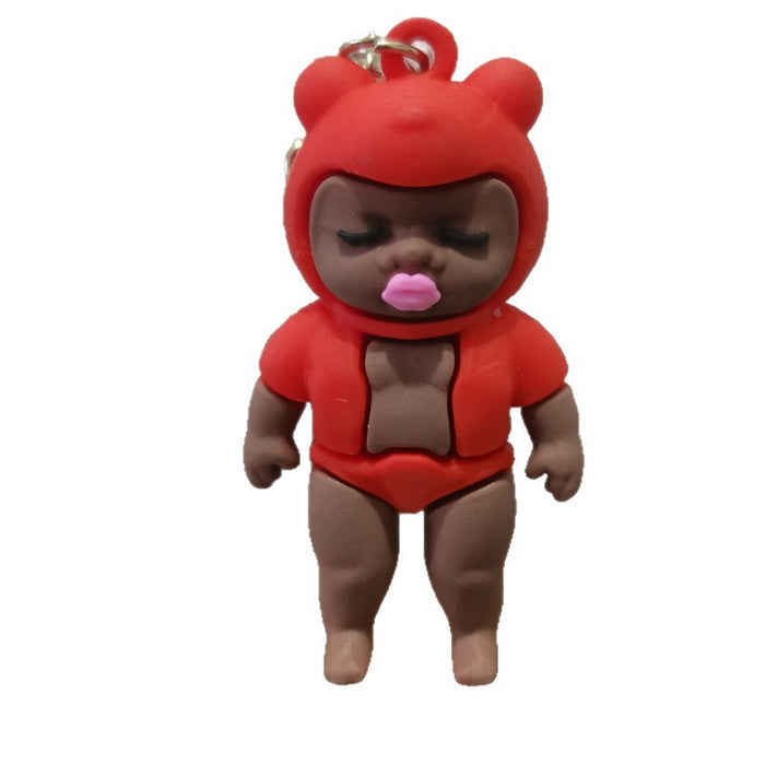 Wholesale 3pcs Black Doll Keychain Plush Doll Toy