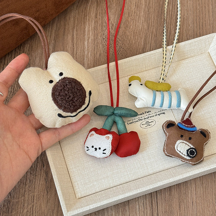 Wholesale Cute plush animal necklace, women's autumn and winter long style hanging neck sweater chain, sweatshirt chain