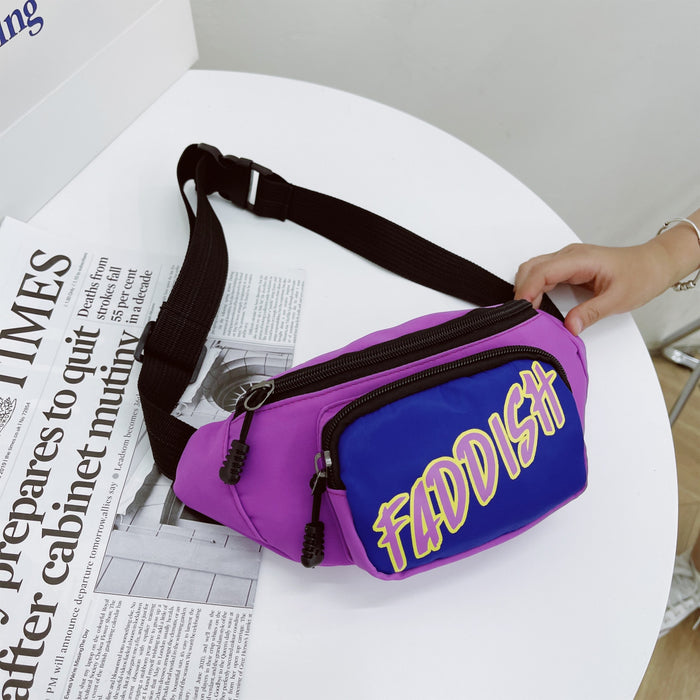 Wholesale children's bag  boy crossbody shoulder bag fashionable letter little girl waist bag chest