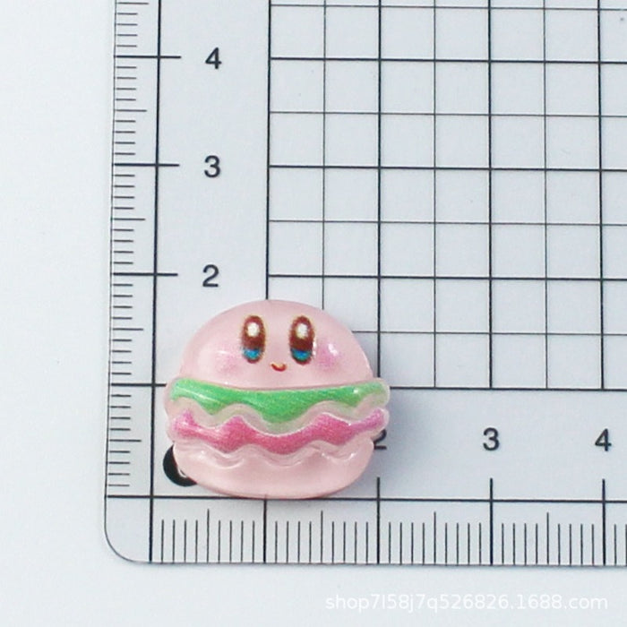 Wholesale Transparent Heart Burger Resin Accessories Cream Glue Mobile Phone Case Accessories Hairpin Headdress Material