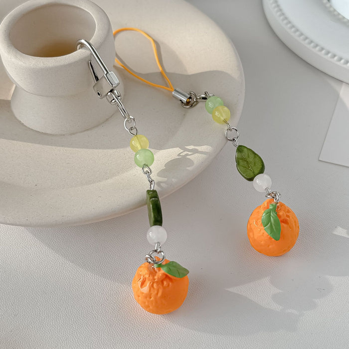 Wholesale Orange Phone Pendant Fruit Bag Pendant Keychain