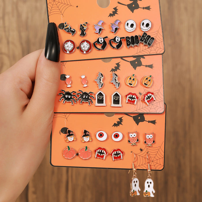 Wholesale  Earring Set Pumpkin Skull  Design Alloy Party Wear Jewelry Accessory