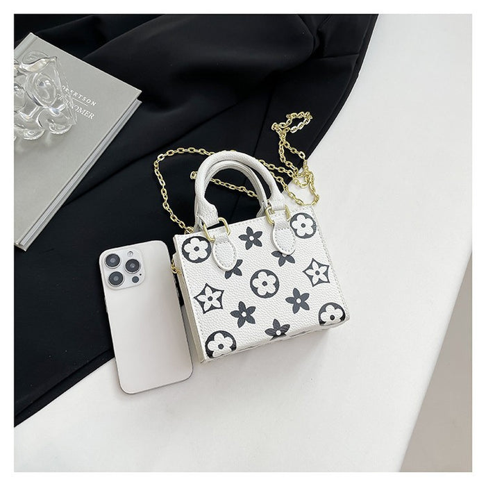 Wholesale Contrast Color Printed Portable Square Bag