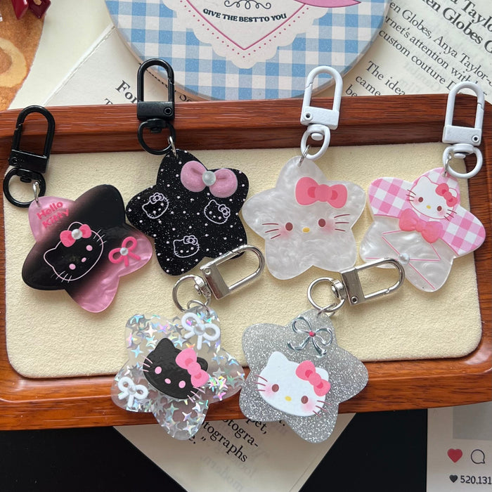 Wholesale  All-match Pink  Star Keychain