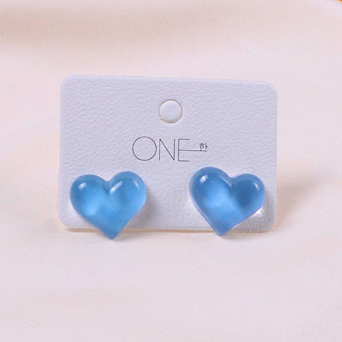 Wholesale Cute peach heart chubby and colorful earrings, simple and versatile, niche design, high-end wholesale