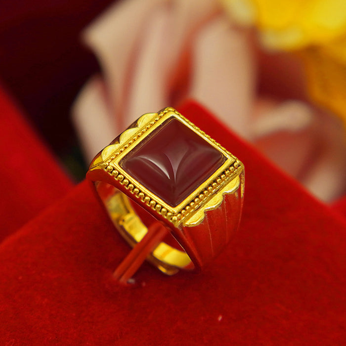 Wholesale Brass gold-plated ring set in men's style