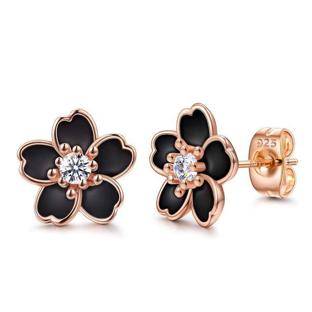 Wholesale Cute Multi-color Cherry Blossom Flower Earrings JDC-ES-Hanyi008