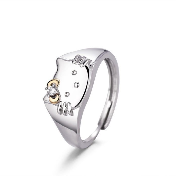 Wholesale Love Zircon Precision Bow Simple Open End Ring, niche