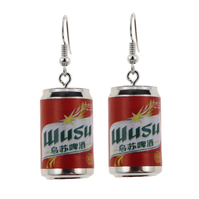 Wholesale Cartoon Beverage Bottle Resin Earrings JDC-ES-niqing024