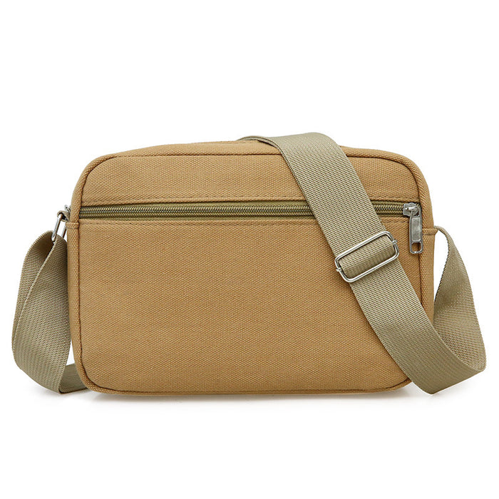 Wholesale Canvas men's bag, middle-aged and elderly backpack, large capacity multi-layer travel, simple and casual street vendor bag, men's single shoulder crossbody bag