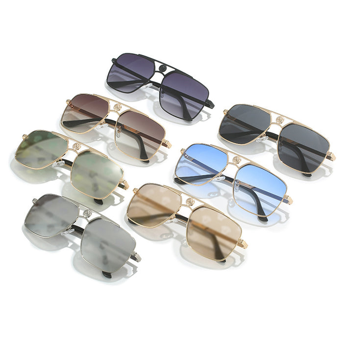 Wholesale Box sunglasses, women's metal frame sunglasses, imitation brand glasses, sunscreen sunglasses