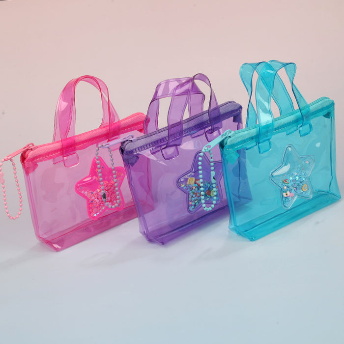 Wholesale Star Jelly Transparent PVC Coin Purse Earphone Pouch Bag Charm Gift