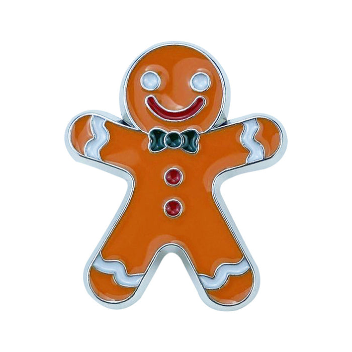 Wholesale Christmas Cartoon Brooch Set Santa Reindeer Tree Bell Zinc Alloy Pins Chic Holiday Party Accessor MOQ≥2y