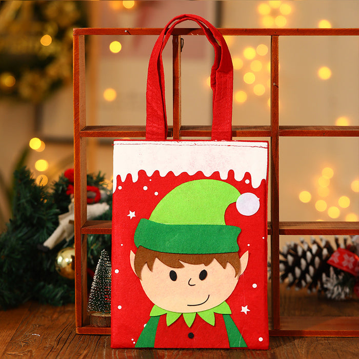Wholesale Christmas Neck Gift Bag Happy Decal Flower Handbag Candy Bag Cartoon Children' s Handbag Apple Bag Gift Bag