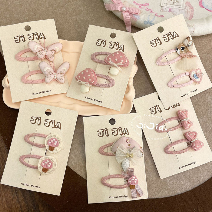 Wholesale Pink Love Butterfly Bunny Clip All-match Children's Hair Accessories