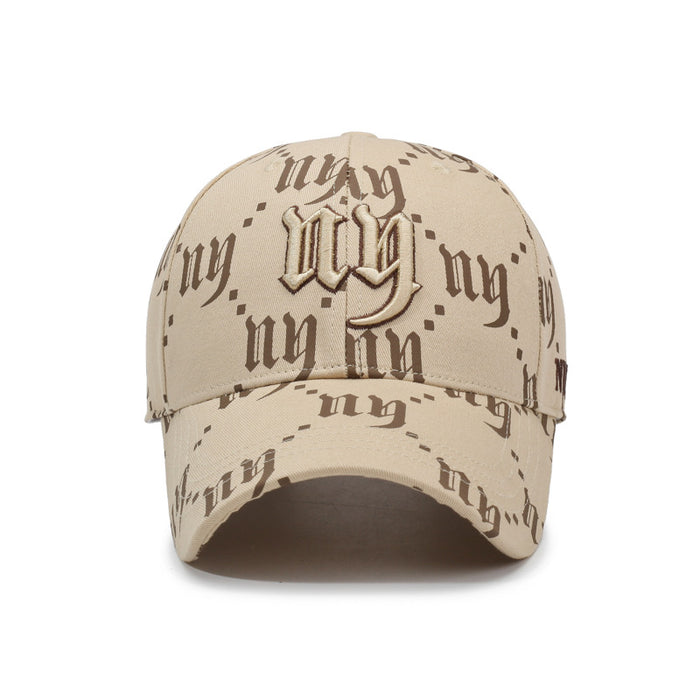 Wholesale Unisex embroidered letter duckbill cap full print baseball cap spring and autumn outdoor leisure sports sunshade duckbill cap trendy