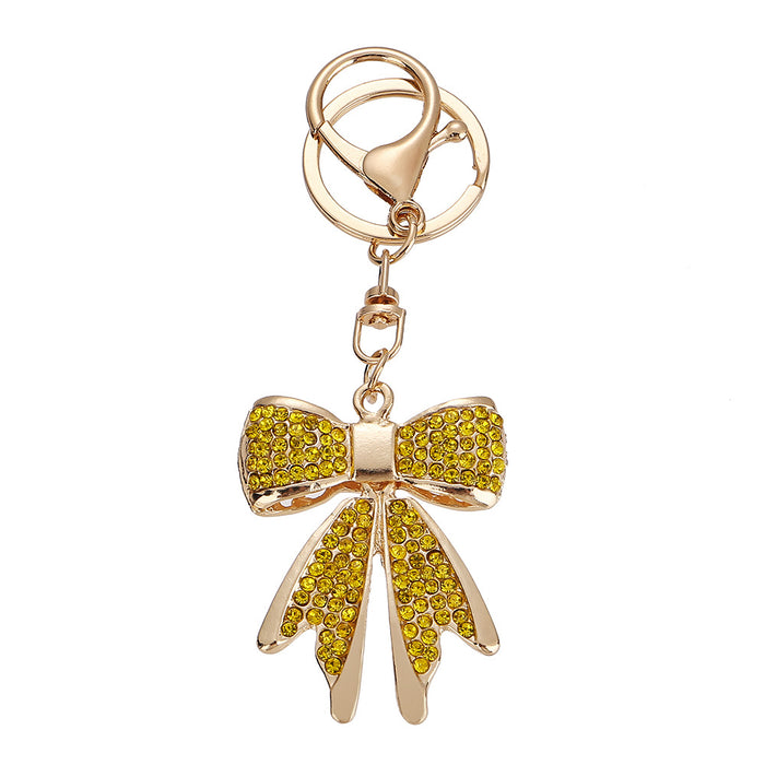 Wholesale Alloy Rhinestone Keychain Bow Women's Bag Key Chain Jewelry Accessories Pendant