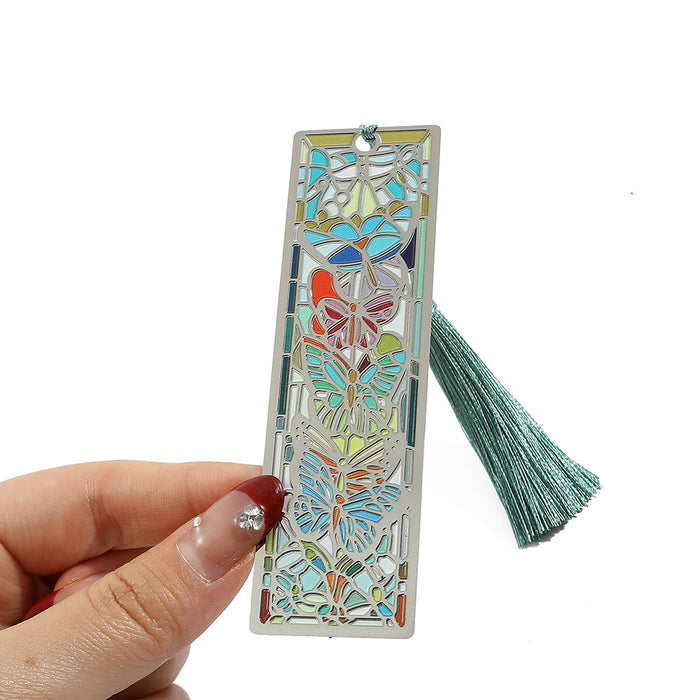 Wholesale Oil Painting Metal Tassel Accessories Bookmark
