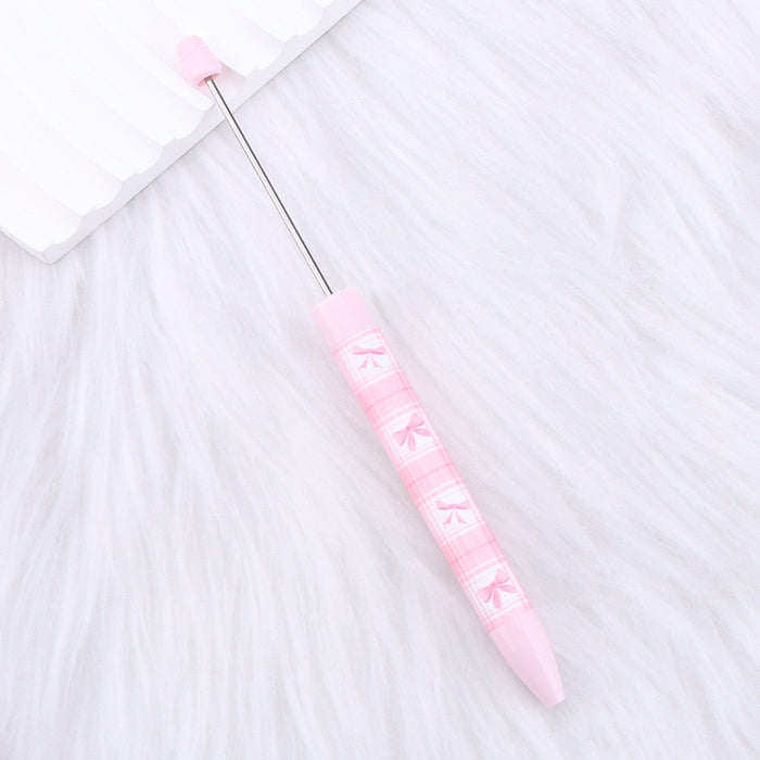 Wholesale DIY Butterfly Beaded Pen Cute Pink Ballpoint minimum quantity: 2