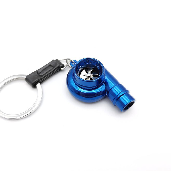 Wholesale Zinc alloy blades rotate on this car turbocharger shaped metal alloy keychain