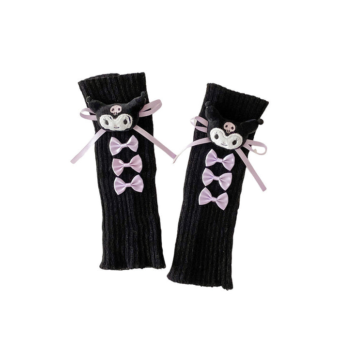 Wholesale Bowknot leg warmers stacked socks autumn doll knitted calf warmers for women