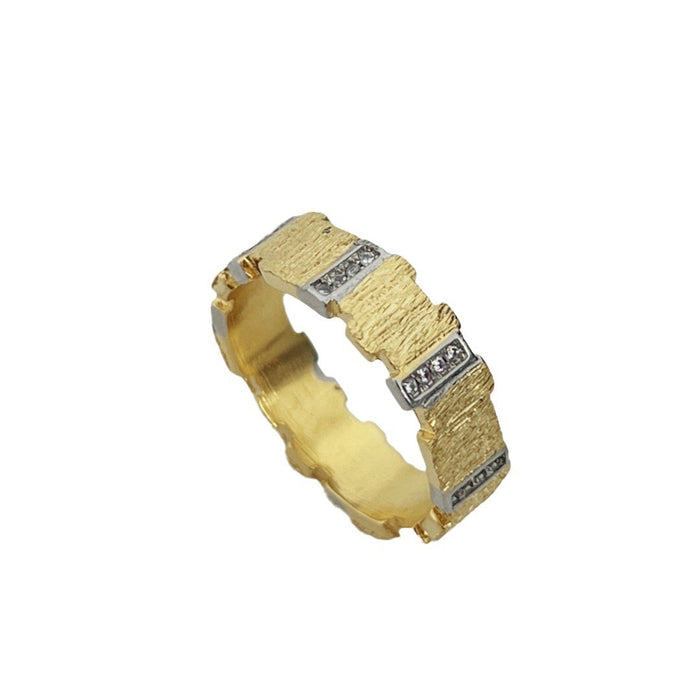 Wholesale Vintage brushed ring with irregular folding and niche design, index finger ring