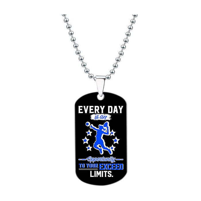 Wholesale Color Printing Sports Stainless Steel Necklace JDC-NE-Gangg001