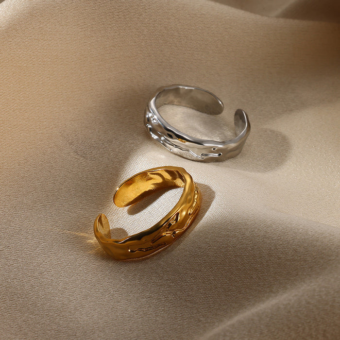 Wholesale Fashionable and personalized design, snake shaped irregular curve, geometric arc, non fading opening ring