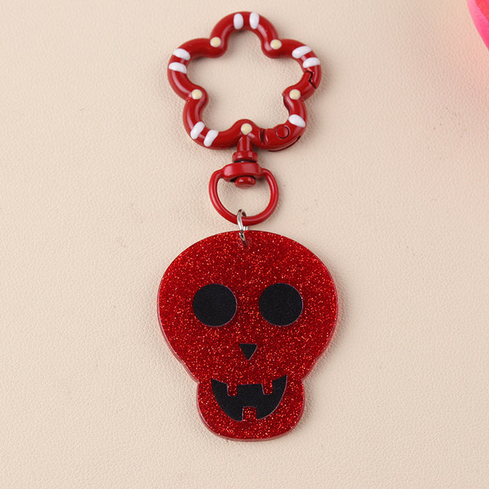 Wholesale  Series Pumpkin Skull Acrylic Keychain Color Ghost Hanging Ornaments
