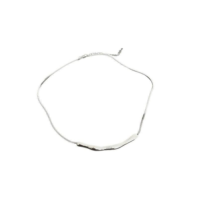 Wholesale Metal irregular wrinkled titanium steel niche clavicle chain