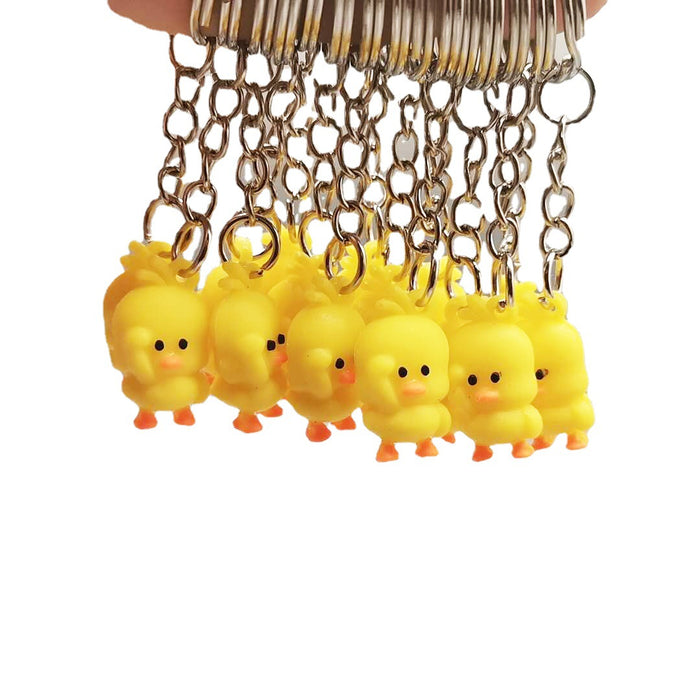 Wholesale PVC 2.5cm Little Yellow Duck Keychain JDC-KC-XiangY065