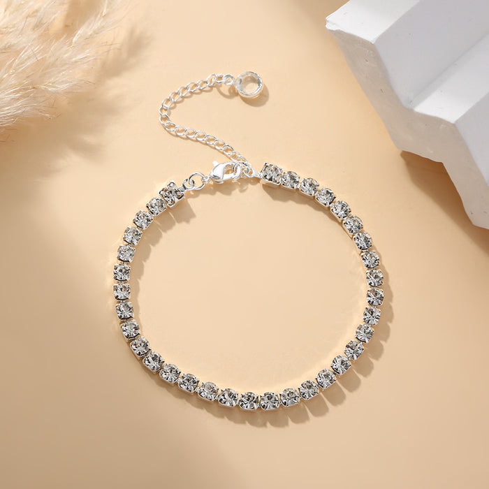 Wholesale Popular rhinestone claw chain versatile temperament bracelet copper plated real gold non fading accessory