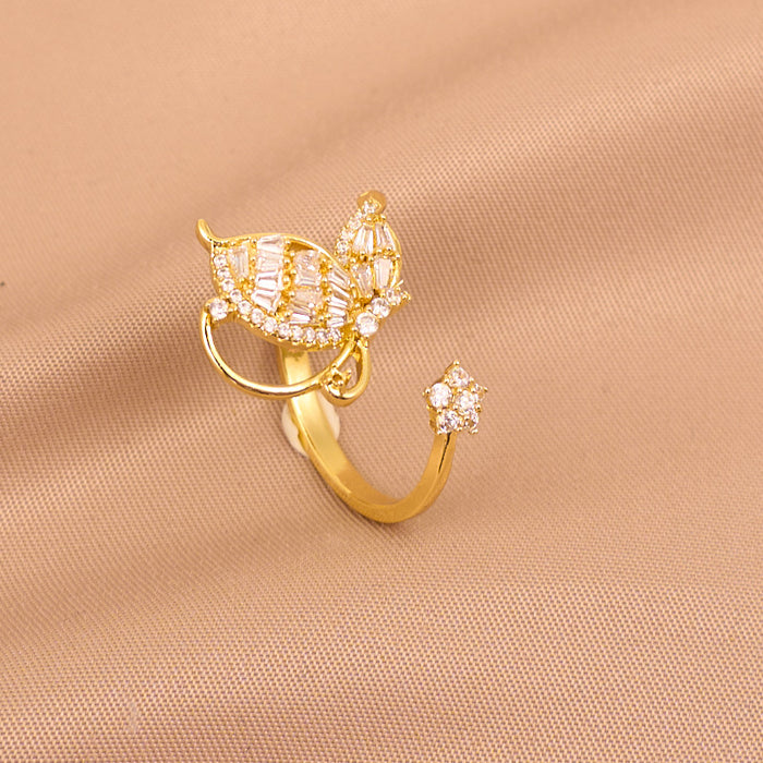 Wholesale Zircon Open Butterfly Ring