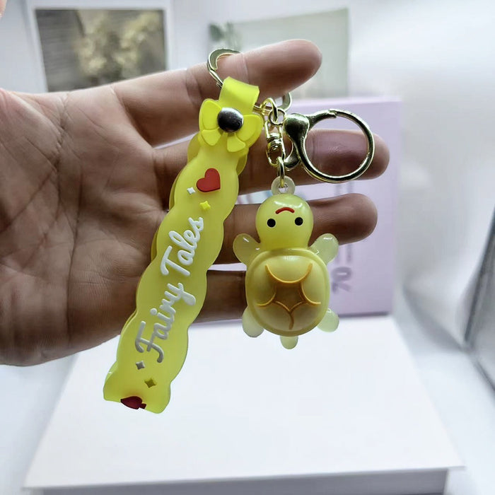 Wholesale Creative Cartoon Colorful PVC Mini Turtle Keychain JDC-KC-Biaopan012