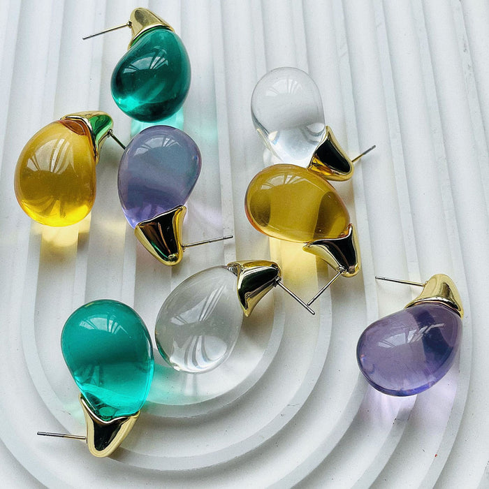 Wholesale New water droplet shaped temperament earrings, niche design, versatile, simple, high-end, light luxury earrings accessories