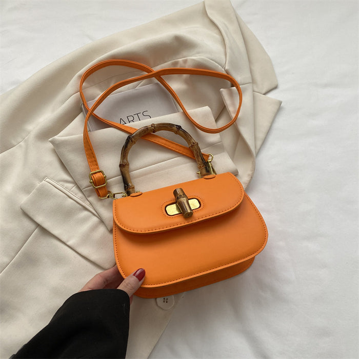 Wholesale Retro bamboo saddle bag, one shoulder crossbody handbag, fashionable, casual, and simple