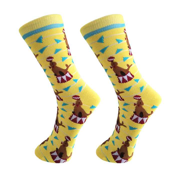 Wholesale Animal Series Cartoon Men's Middle Socks JDC-SK-YiYan079