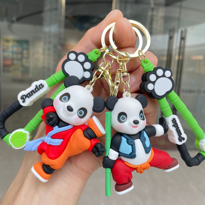Wholesale Kung Fu Panda Keychain Cute Doll Pendant Car Keychain Accessories Doll Grabbing Machine Small Gift
