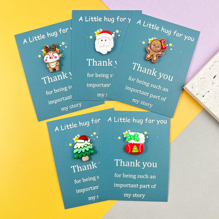 Wholesale 5-20 sets of Christmas Decorations resin pocket hug cards