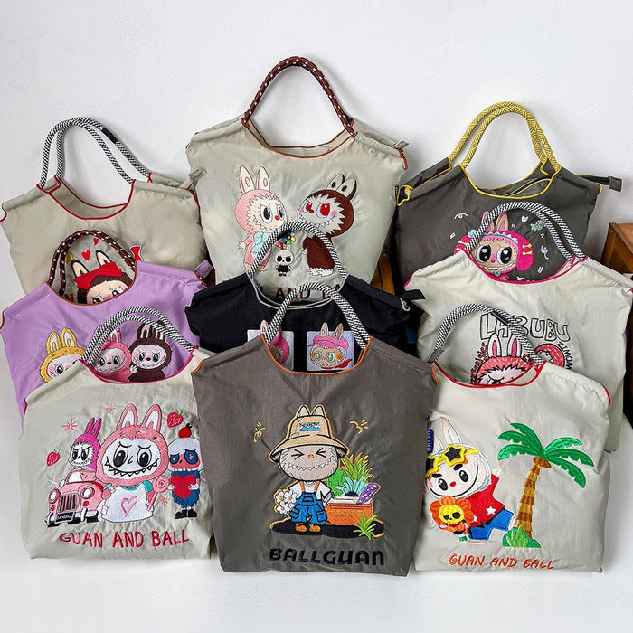 Wholesale Embroidered canvas crossbody bag zipper shoulder bag women' s fashionable handbag