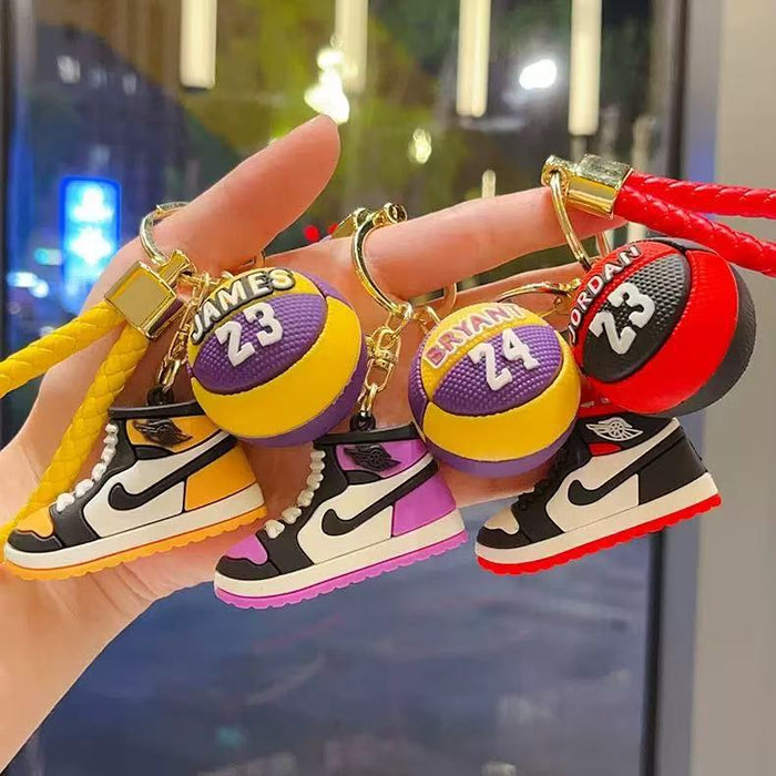 Wholesale 3D silicone basketball shoe keychains