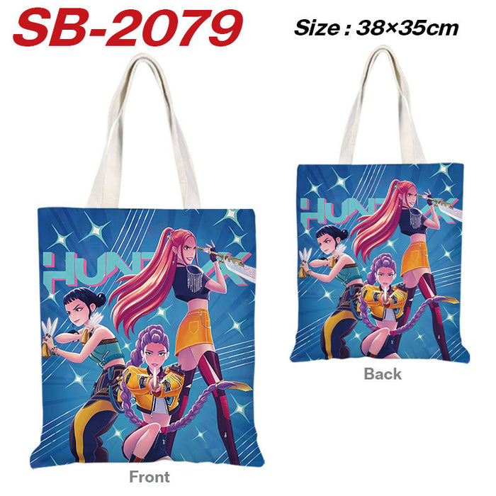 Wholesale Kpop full color printed shopping bag canvas tote bag  shoulder bag