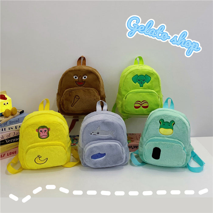 Wholesale Cartoon backpack autumn and winter plush student large capacity versatile school backpack